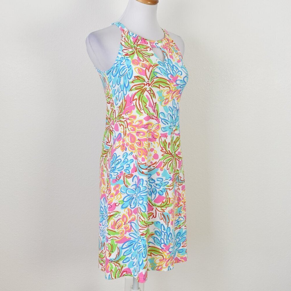 Barbara Gerwit Floral Nylon Halter Keyhole Dress - S - Picture 7 of 8